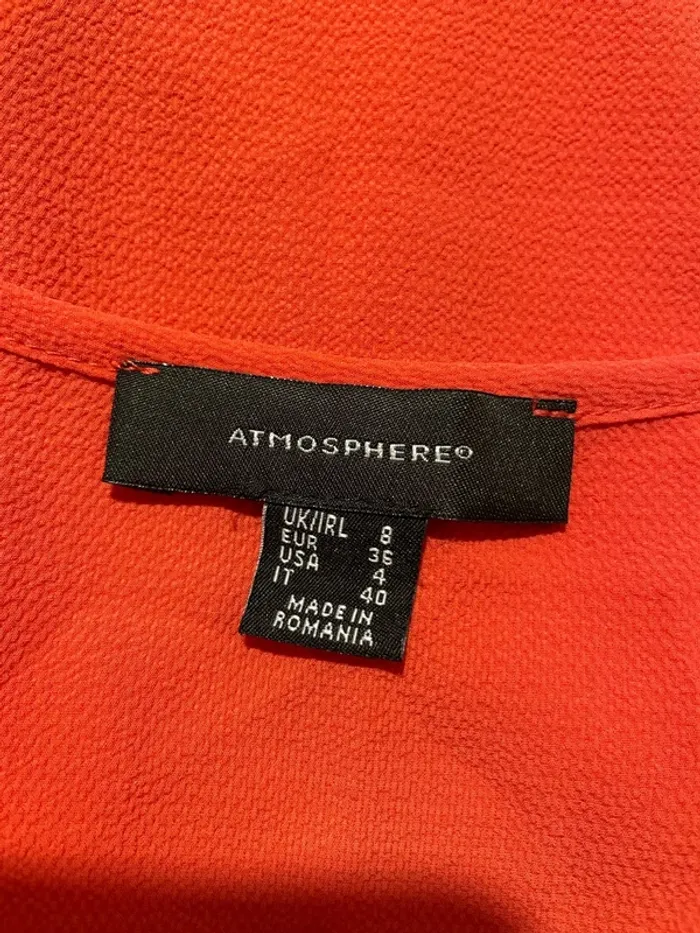 Blouse à manches courtes corail manches à volant épaule dénudée Atmosphère taille 36 - photo numéro 5
