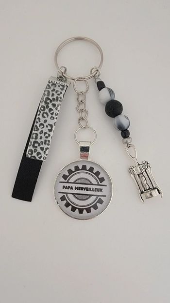 Cadeau papa, porte clé message " papa merveilleux "