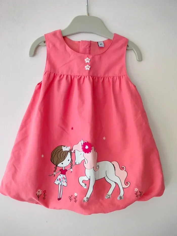 (a) robe rose fille & Licorne 🦄 6mois - photo numéro 2