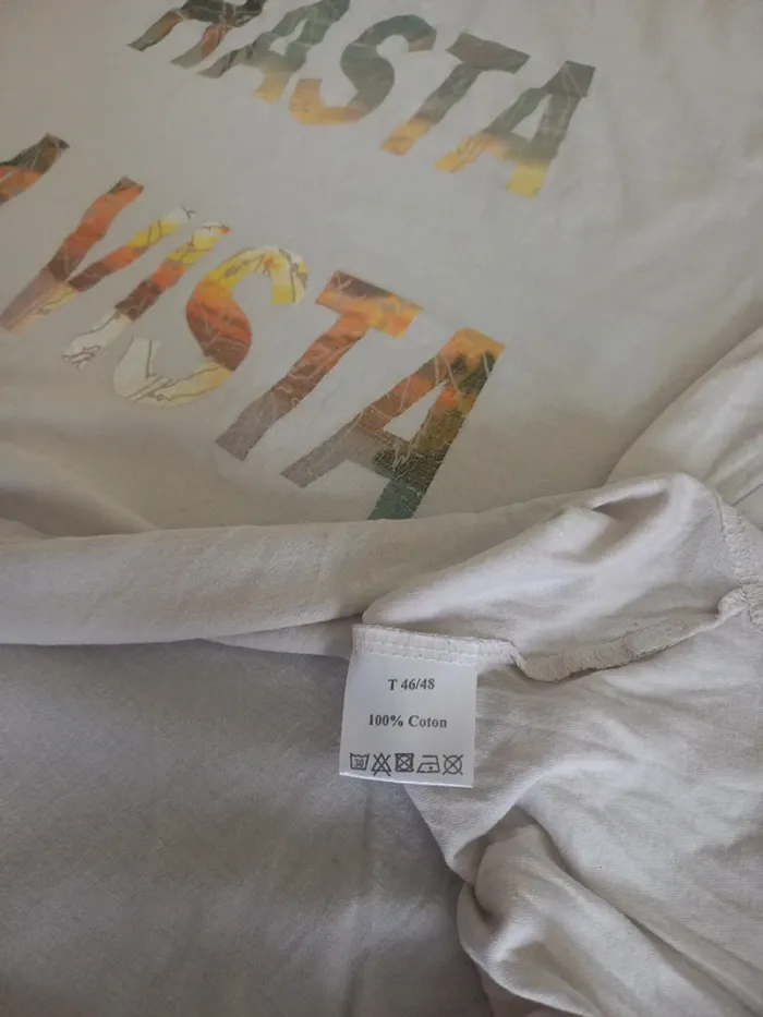 Tee-shirt blanc femme T46 - photo numéro 4