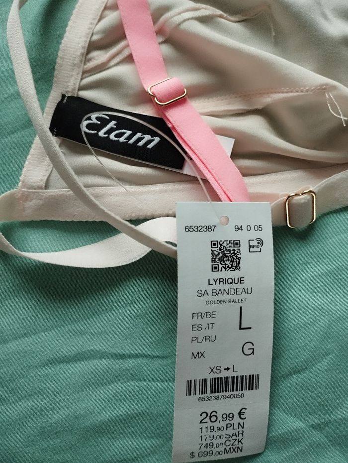 Lot de 5 brassières/soutiens-gorge neufs de la marque ETAM, jamais portés(taille L) - photo numéro 7