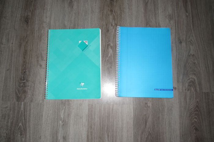 LOT DE 2 GRANDS CAHIERS A SPIRALES - FORMAT 24 x 32 CM "CLAIREFONTAINE" - n°24