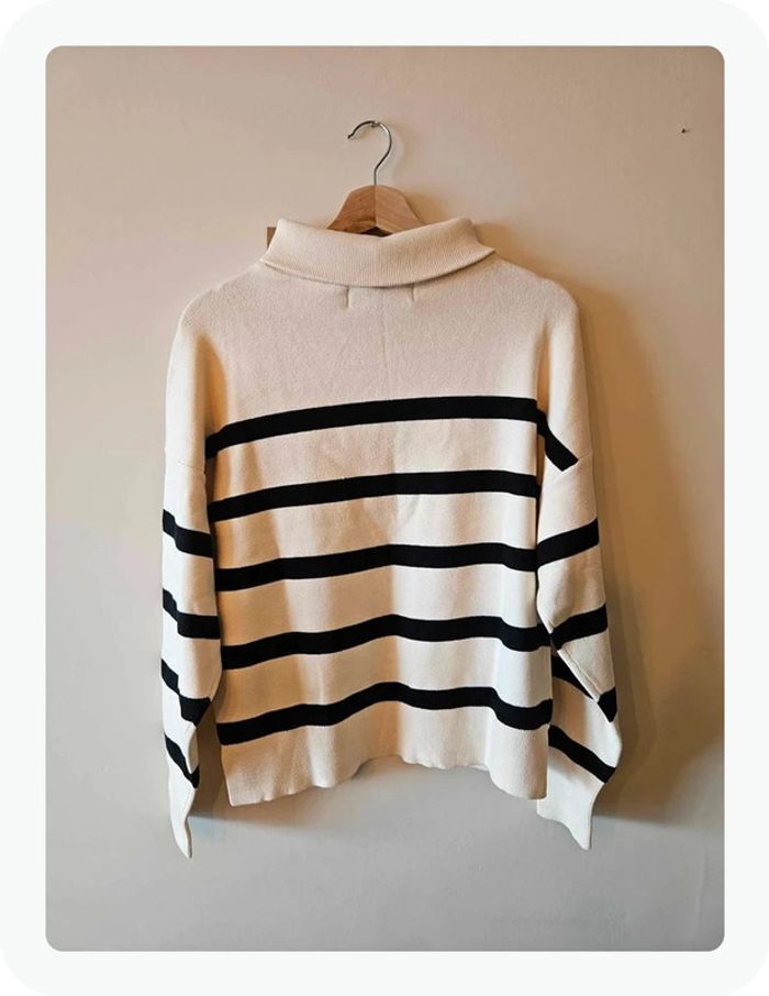 pull col roule Vero Moda blanc taille M - photo numéro 3