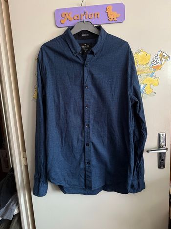 Chemise bleu à manches longues, taille M, marque Hollister 