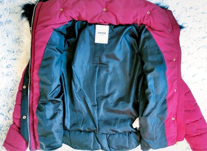 Blouson bordeaux avec capuche à fourrure noire- T.XS ou T.34 🖤 - photo numéro 6