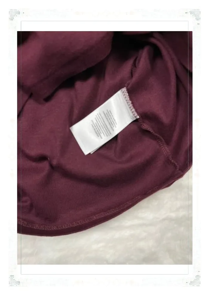 T-shirt manches longues Ralph Lauren femme coton rouge bordeaux col V taille M - photo numéro 7