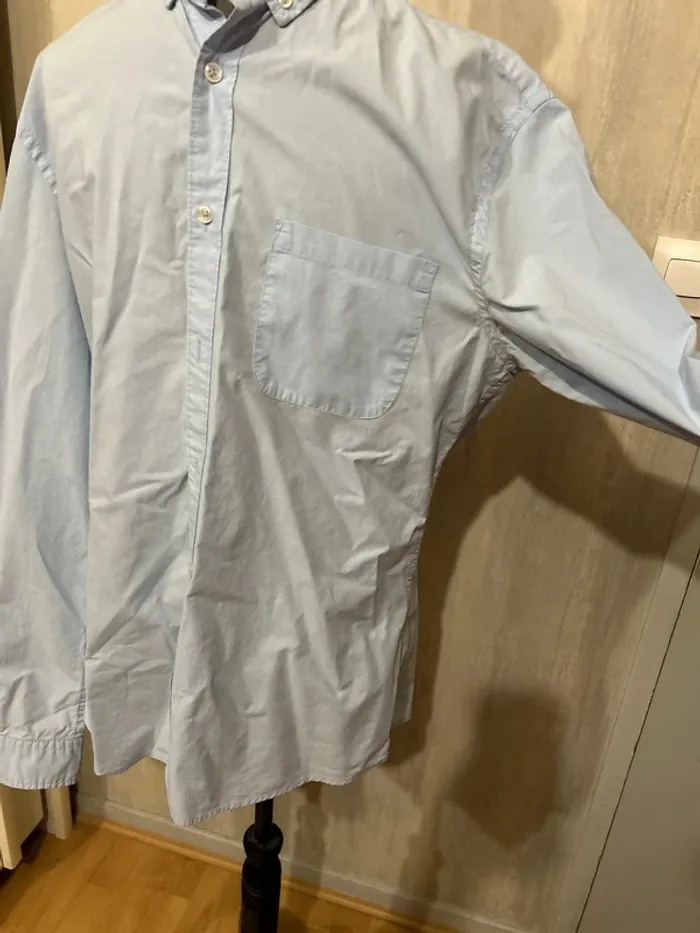Chemise Celio slim, fit bleu, pale - photo numéro 4