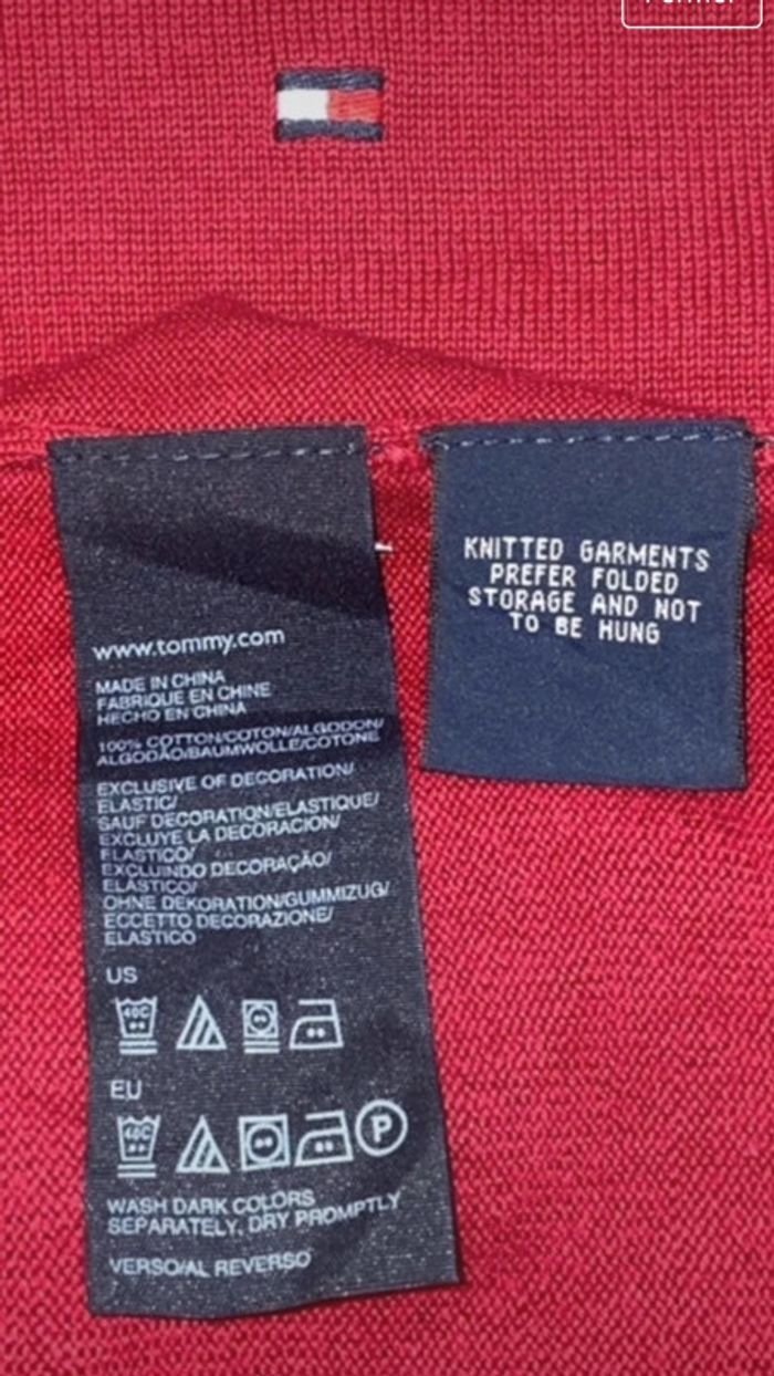 🥶 Pull Tommy Hilfiger. Homme. Rouge. Taille s. Très bon état. - photo numéro 5