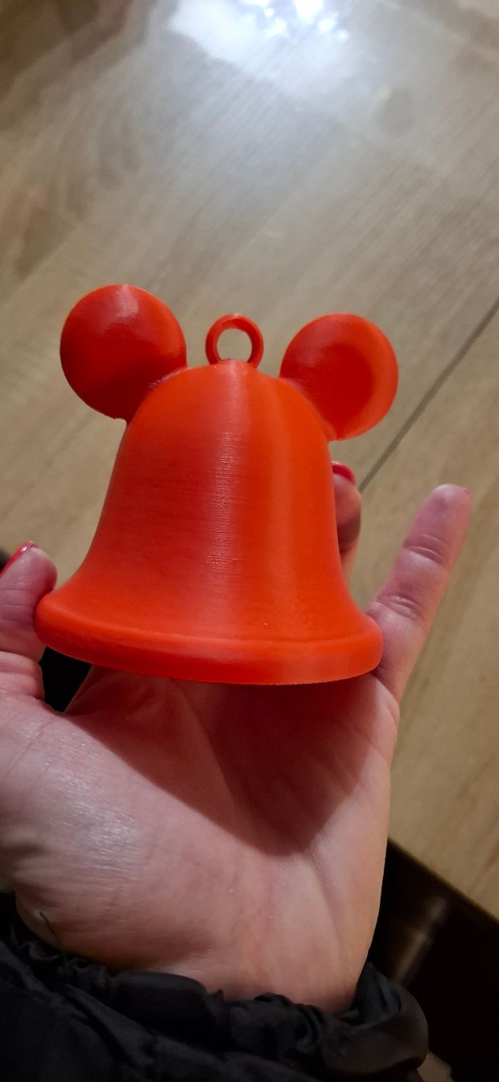 Jolie boule de Noël en forme de cloche rouge - photo numéro 2