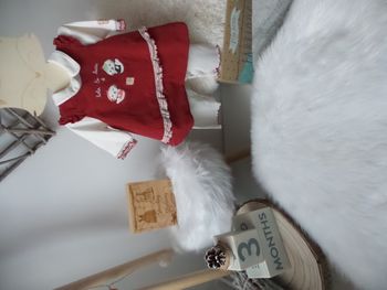Magnifique ensemble complet combinaison complete creme robe rouge bordeaux lola&Lucas Sucre d'orge b
