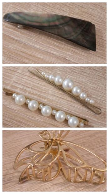 Lot de 4 barrettes et pince