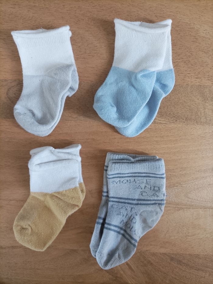 Lot 4 paires de chaussettes bébé bicolores