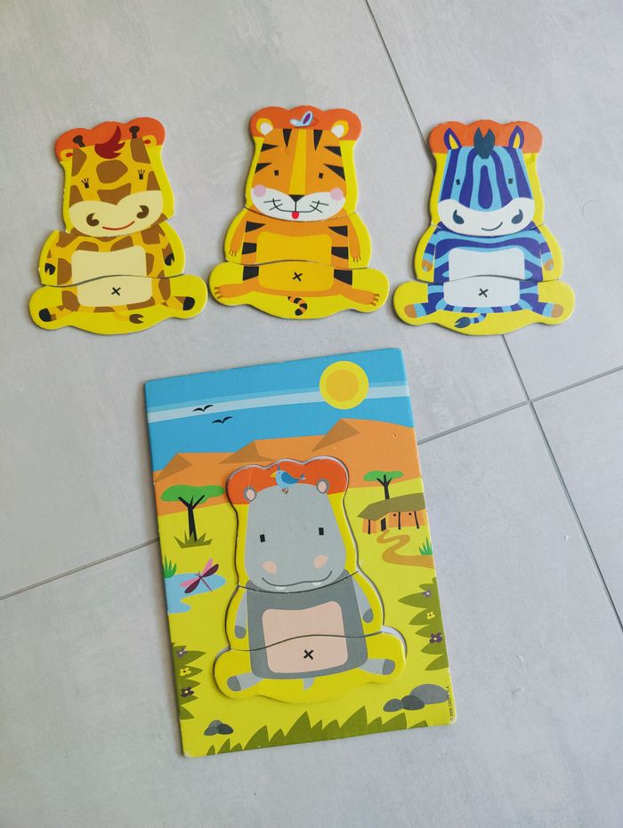 lot de 2 puzzles "Les aristochats" et animaux de la savane - photo numéro 2