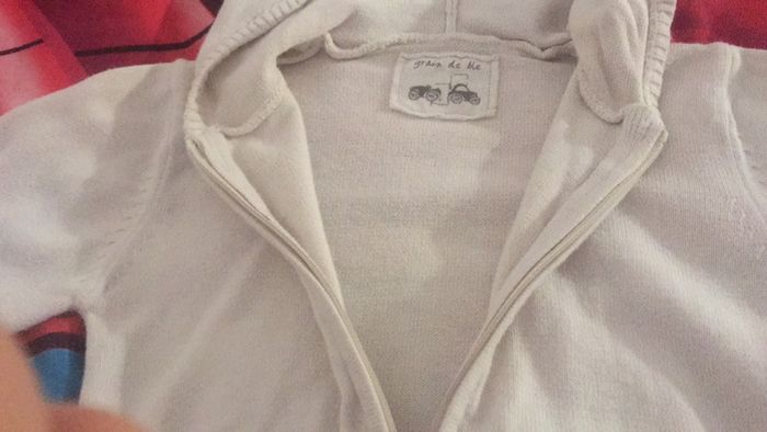 Gilet blanc garçon grain de blé 18 mois - photo numéro 3