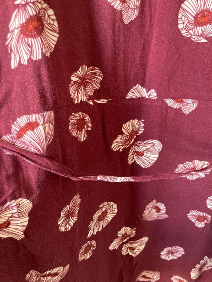 Robe bordeaux à fleurs et volants Kiabi S - photo numéro 4