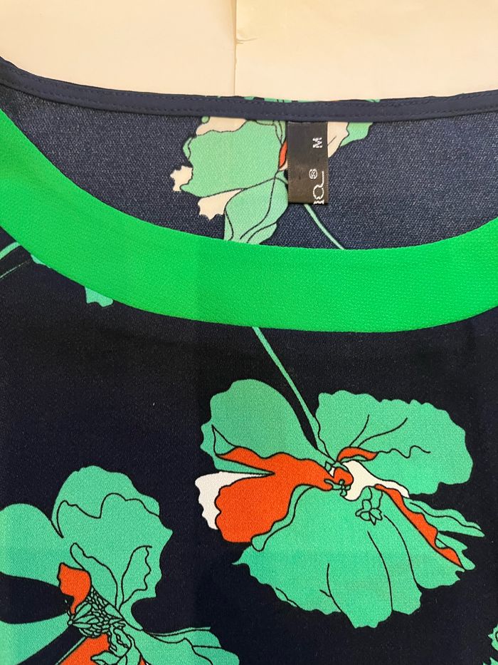 T-shirt manches courtes fluide noir et vert fiona taille M - photo numéro 2