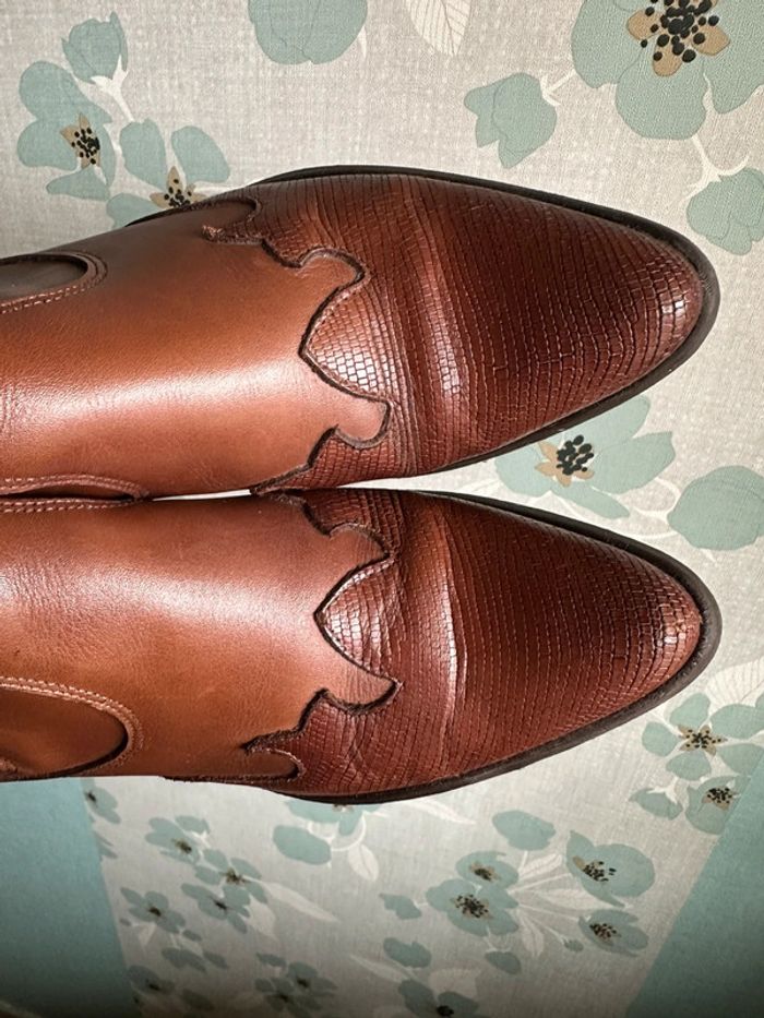Bottines marrons en cuir pointure 39 - photo numéro 10