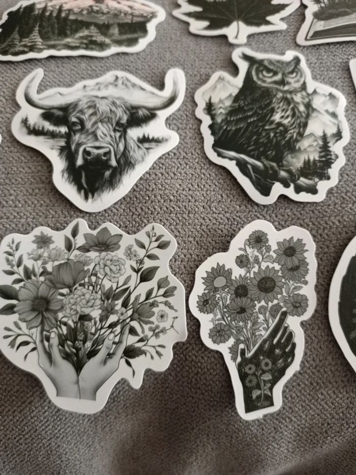 15 autocollants sépia noir et blanc - photo numéro 5