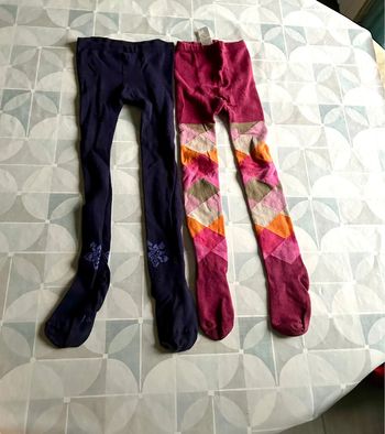 Lot de 2 paires de collants - fille - 4 ans - Okaidi - en très bon état