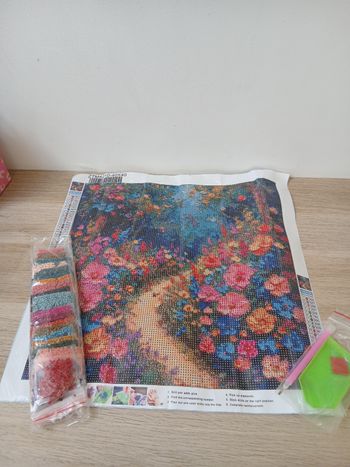 Diamant painting chemin fleuris 40x40cm