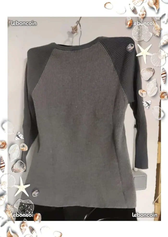 Sweat col rond gris gap 12 ans - photo numéro 2