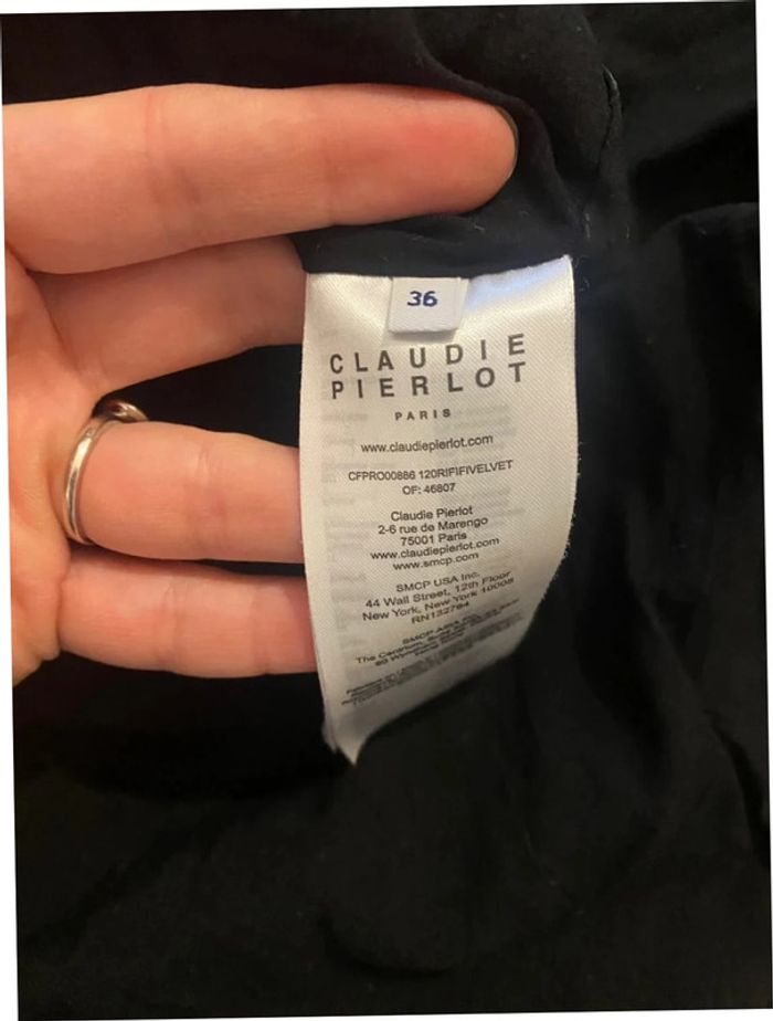 Robe noire à points violets Claudie Pierlot taille 36 - photo numéro 5