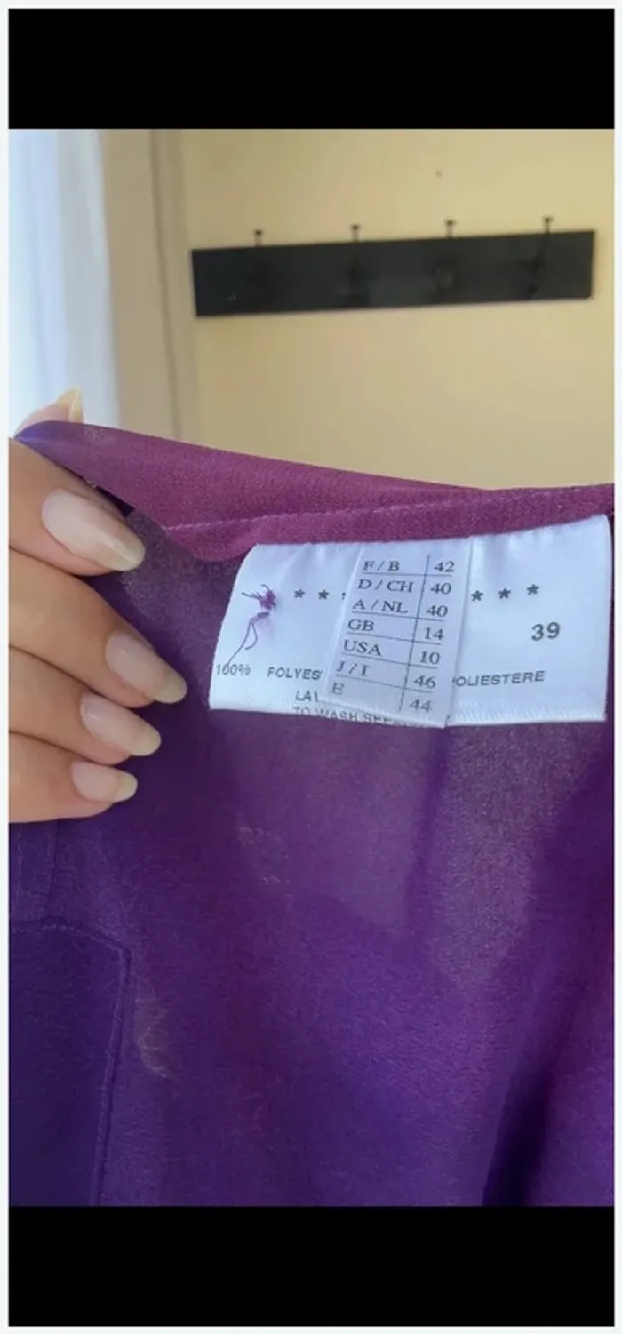 Chemise Weill 42 rouge et violette TBE - photo numéro 6