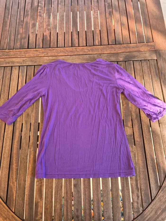 Top violet Fengo manches 3/4 Taille unique ~38 - photo numéro 4