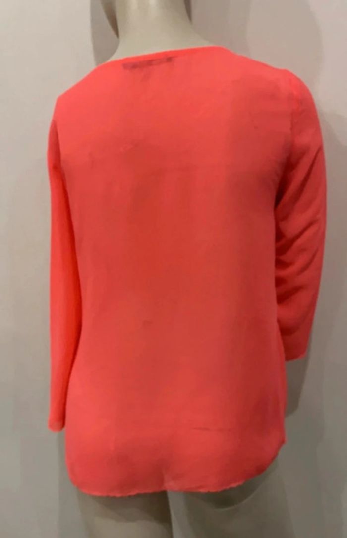 Joli haut fluo effet transparent Color Block taille 38 - photo numéro 5