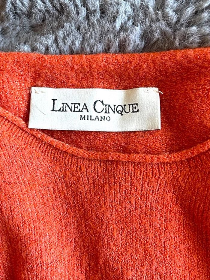 Pull tunique brique/terracotta Linea Cinque taille S - photo numéro 4