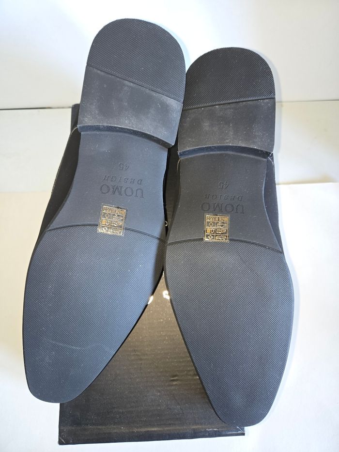 Chaussure derbie  noir daim uomo design  neuve - photo numéro 8