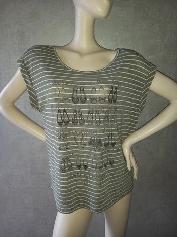 tee shirt gris pailleté taille 44