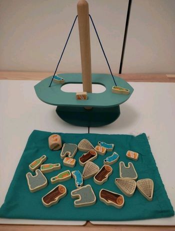 Jeu d'équilibre bateau en Bois