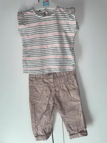 Ensemble tee shirt rayé