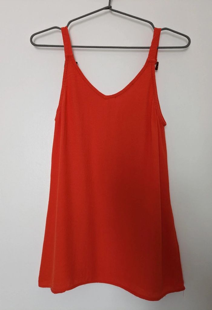 Top léger sans manche corail uni en viscose style crepe Promod taille 36 en tres bon etat - photo numéro 2