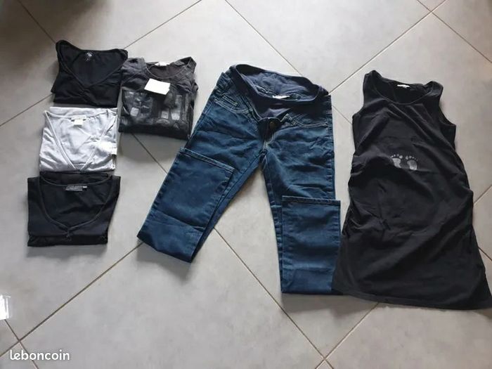 Lot vêtements grossesse maternité femme 38 40 M pantalon robe hauts