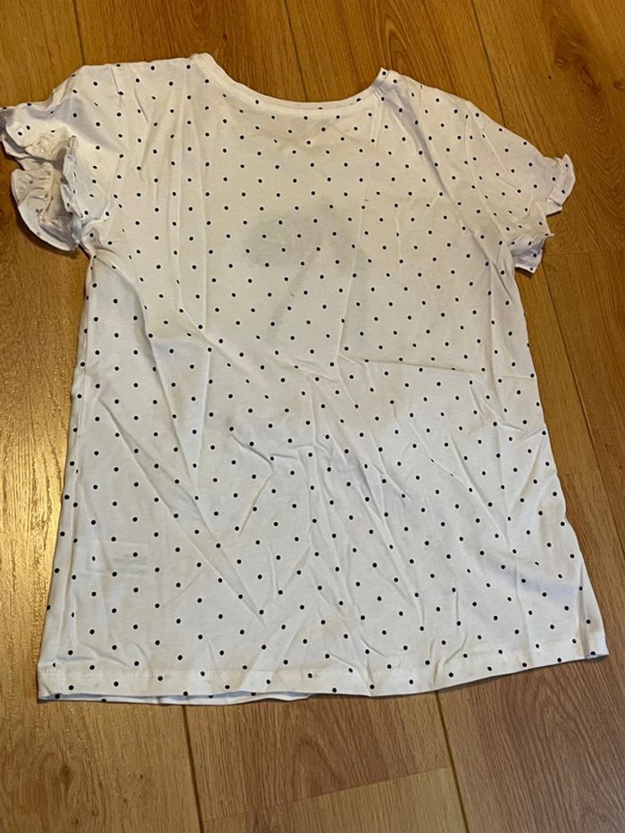 T-shirt blanc avec des cerises taille 146-152 - photo numéro 2