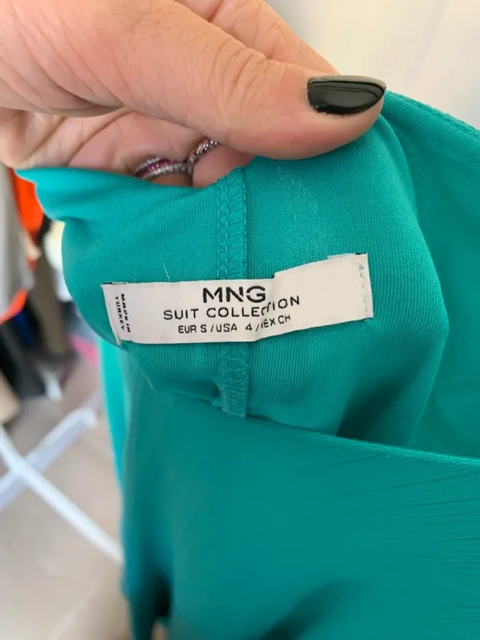 Robe longueur midi vert d'eau Mango taille S - photo numéro 11