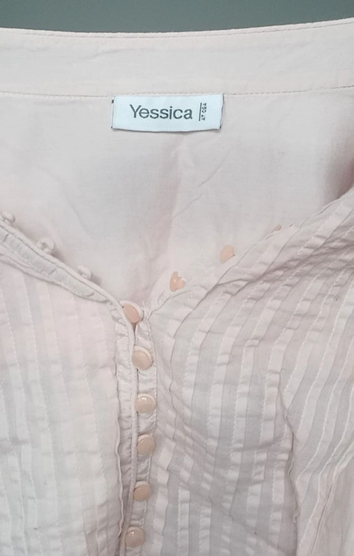 Chemisier brodé rose pâle taille 42/44 - photo numéro 8