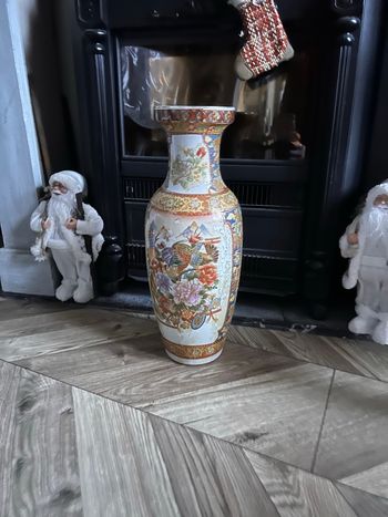 🏺 Splendeur d’Orient : Vase de Prestige aux Motifs de Pivoines et Phénix