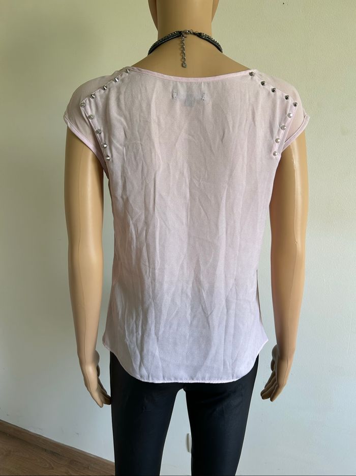 Blouse rose claire à manches courtes Morgan taille 36 TBE - photo numéro 5