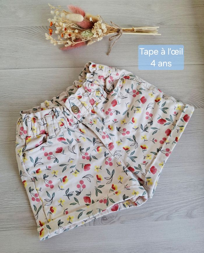 Lot ensemble fille short tee-shirt débardeur Tape à l'oeil TAO Gémo 4 ans - photo numéro 2