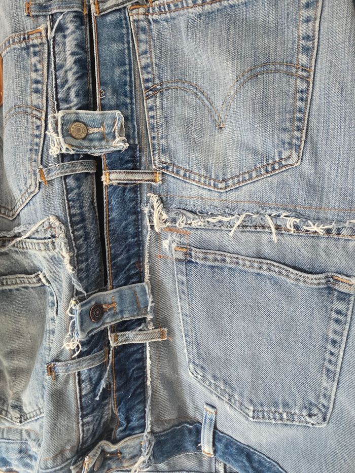 Veste en jeans custom y2k handmade denim inserts - photo numéro 5