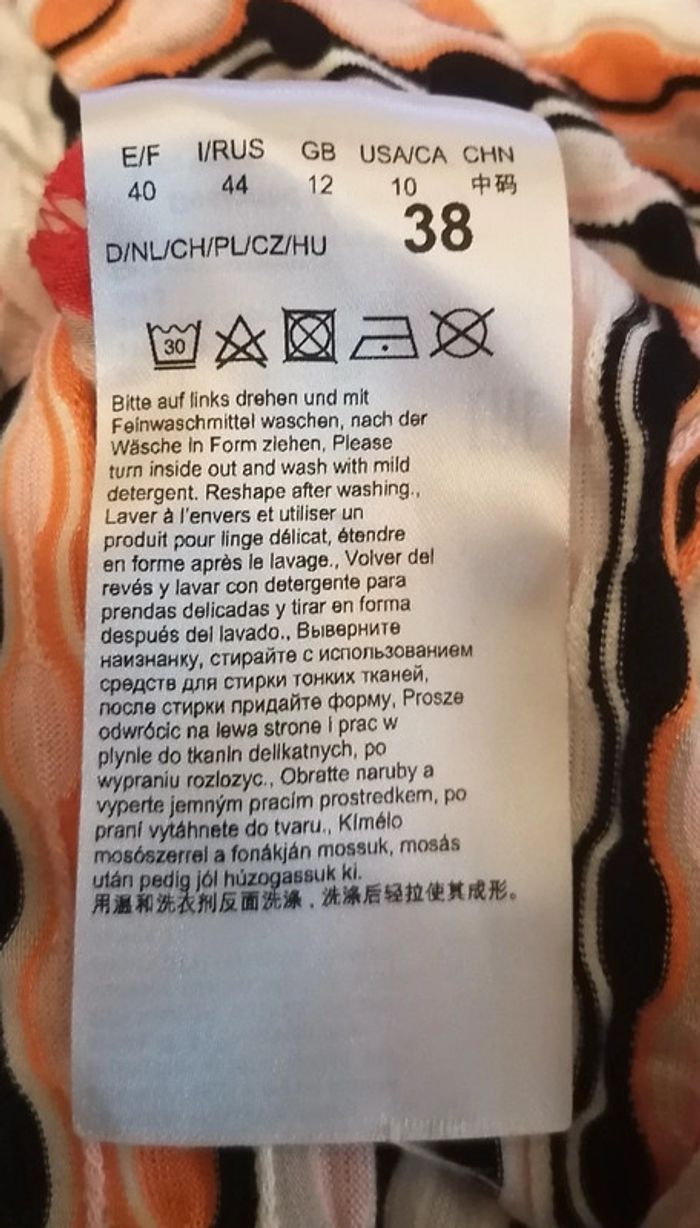 Top / tee-shirt fluide rayures strech orange blanc rose noir taille 38 Betty Barclay - photo numéro 13