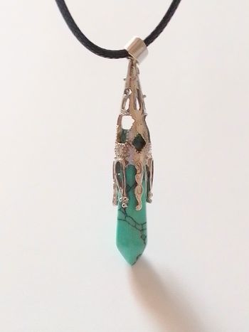 Collier corde de cire + pendentif spirituel