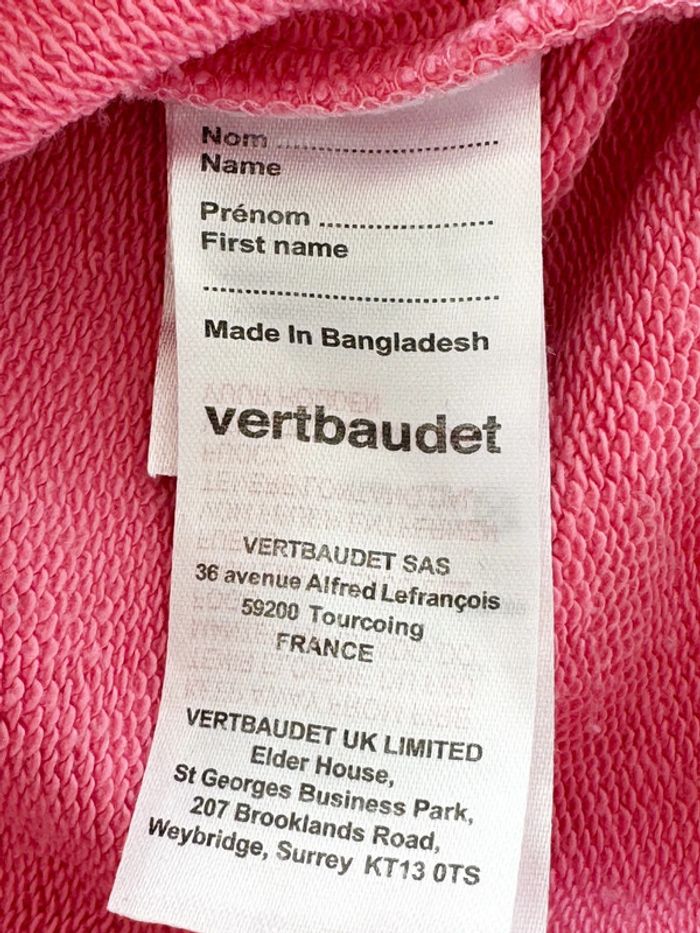 Sweat-shirt, pull rose Vertbaudet Taille 6 ans - photo numéro 5