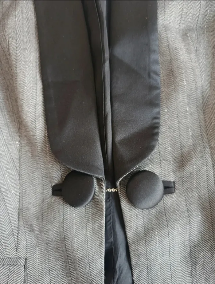 Veste Blazer Morgan gris et noir à rayures et fil métallisé 36 - photo numéro 4
