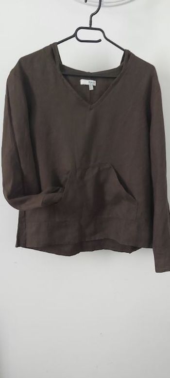 Chemise capuche matière lin