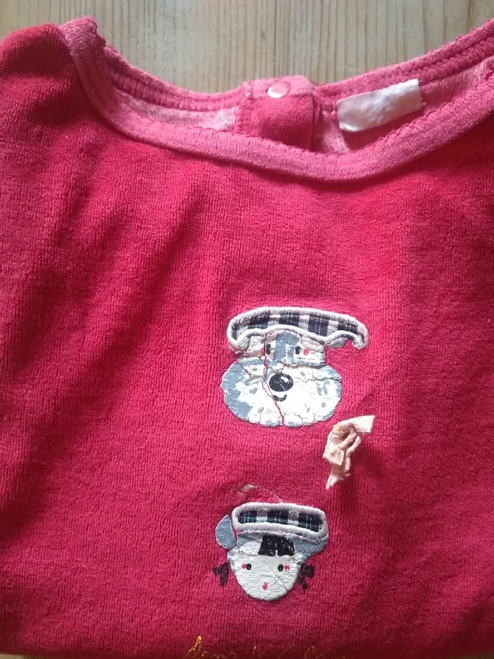 Pyjama Velours Fille Bordeaux - photo numéro 4