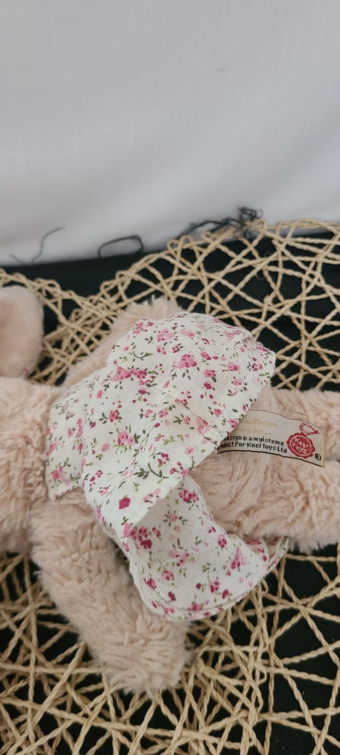 Peluche souris Keel Belle Rose marron à fleurs - photo numéro 5